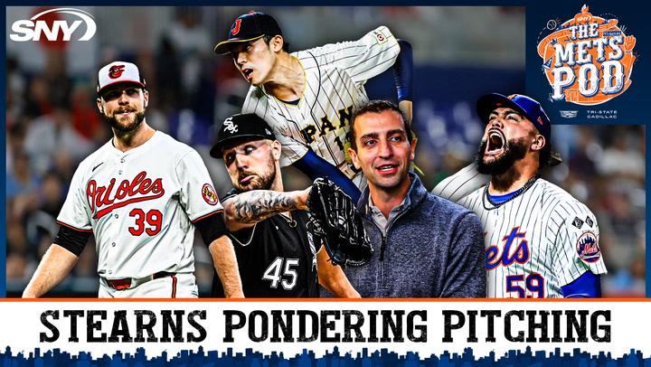 Live episode cover of The Mets Pod: Stearns targets free agents to fill Mets starting rotation.