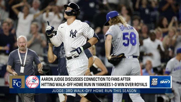 Yankees’ Aaron Judge stuns the Royals with his third walk-off homer of the season