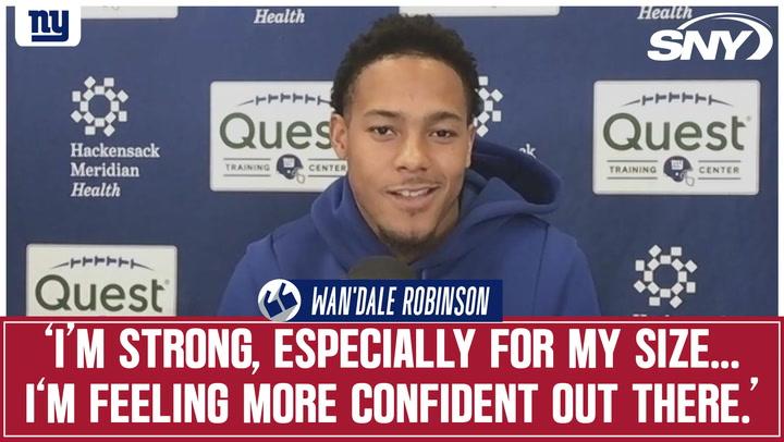 Wan'Dale Robinson describes his big block in the Giants' 31-19 win against Washington