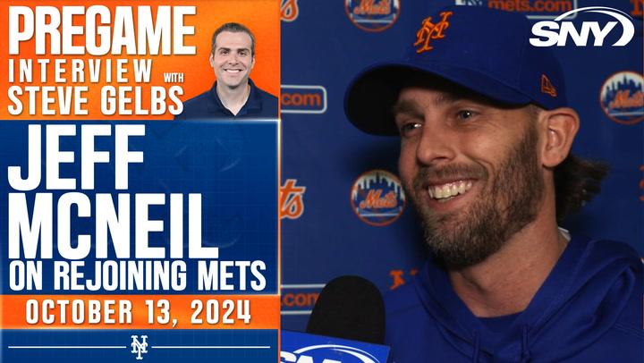 Jeff McNeil discusses his return to the Mets' NLCS roster after a wrist injury with SNY's Steve Gelbs.