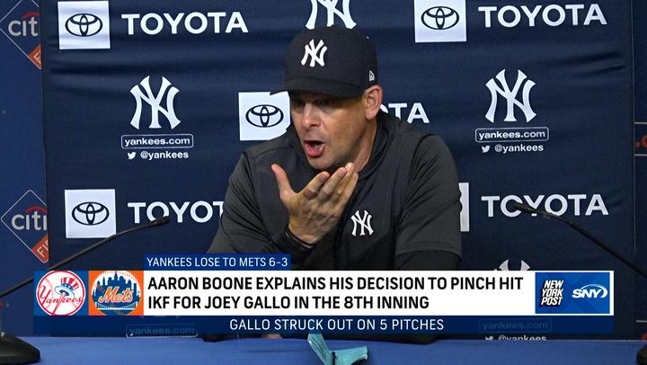 Aaron Boone and the Yankees address critical decisions made in Game 1 of Subway Series