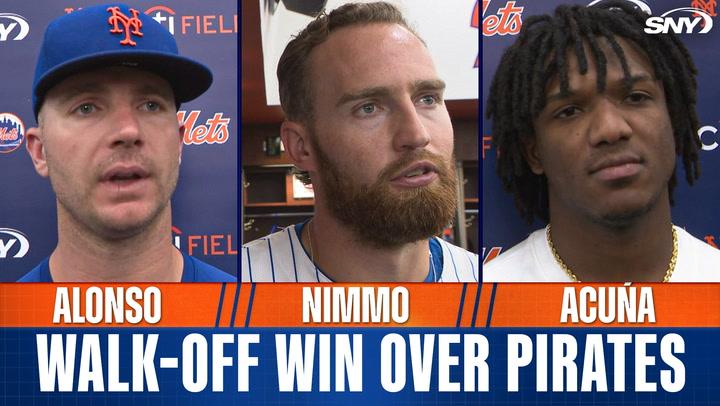 Pete Alonso, Brandon Nimmo, and Luisangel Acuña on Mets' walk-off win over Pirates