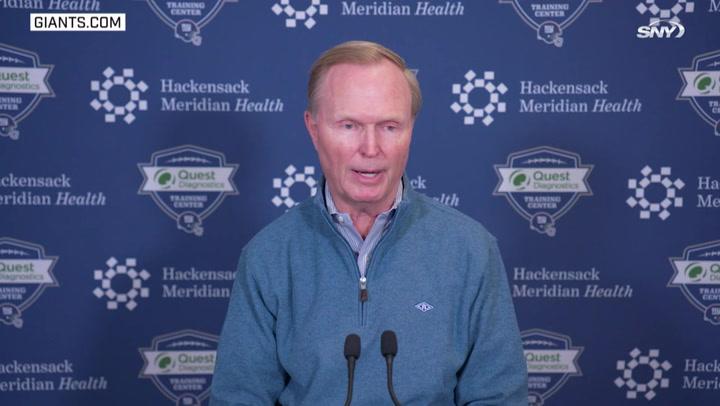 Giants co-owner John Mara on new GM, new coach, new low moment for him | Giants News Conference