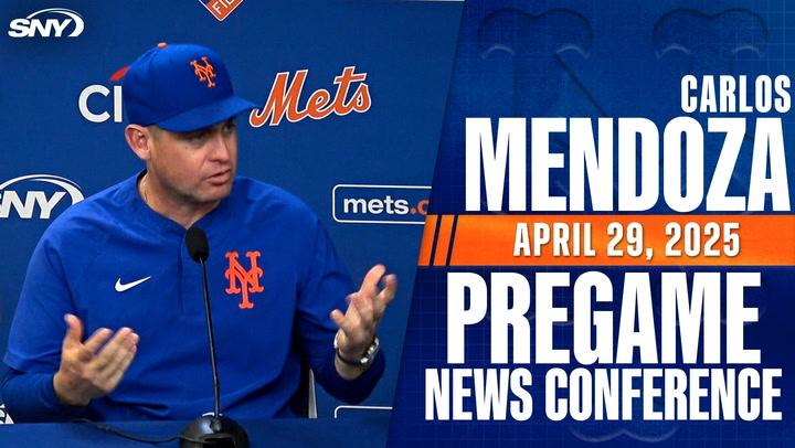 Carlos Mendoza discusses A.J. Minter's significant injury at Mets pregame conference.