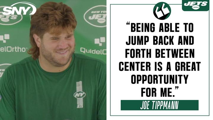 Joe Tippmann on communication with Aaron Rodgers, impressions of Mekhi Becton | Jets News Conference