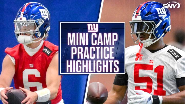 Giants players during minicamp.