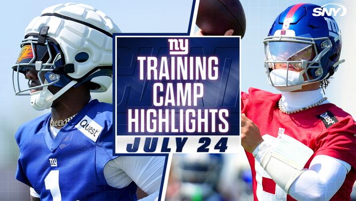 Giants Training Camp Highlights | Malik Nabers, Jaxson Dart, Russell Wilson | 7/24/25