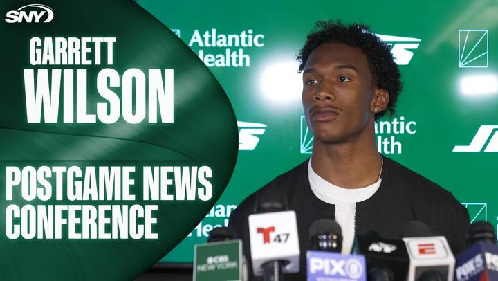 Athlete at postgame press.