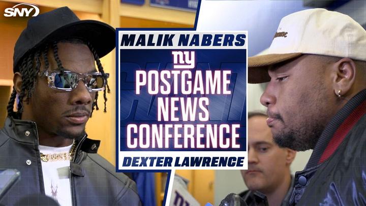 Malik Nabers and Dexter Lawrence express frustrations at Giants’ postgame press conference.