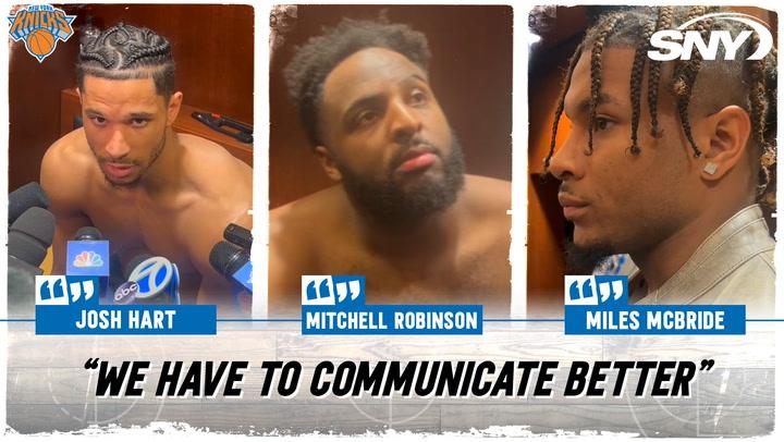 Josh Hart, Mitchell Robinson and Miles McBride talk mistake-filled final minute that cost Knicks Game 5