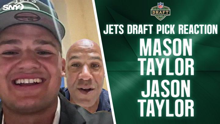 Mason Taylor and proud father Jason Taylor comment on Mason being drafted by the Jets