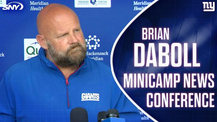 Coach at minicamp presser.