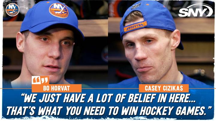 Bo Horvat and Casey Cizikas emphasize the Islanders' belief in each other after overtime win against Toronto