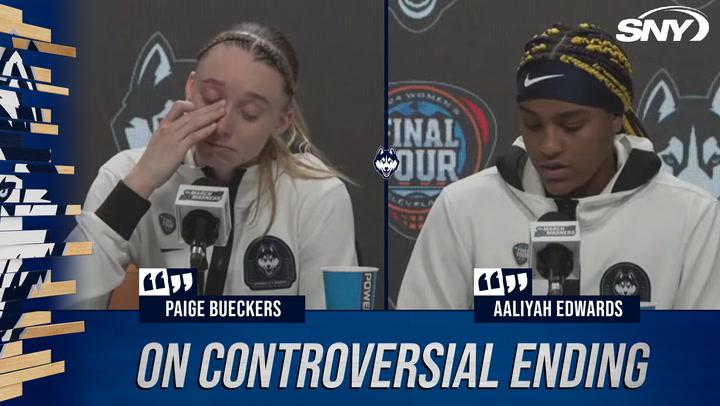 Paige Bueckers, Aaliyah Edwards respond to questionable call in UConn's loss to Iowa