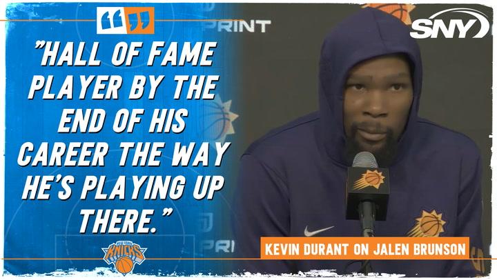 Kevin Durant calls the Knicks' Jalen Brunson a future 'Hall of Fame player' after 50-point masterpiece vs Suns