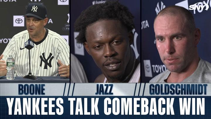 Yankees discuss comeback win.