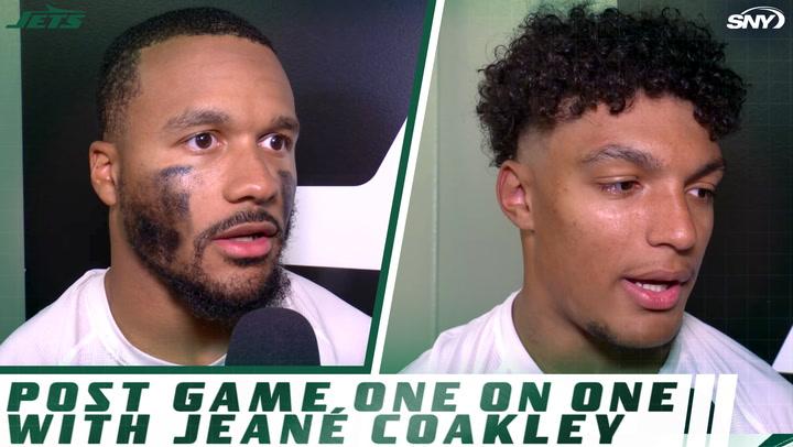 Braelon Allen and Michael Carter II discuss the Jets' tough 10-9 loss with Jeane Coakley on SNY.