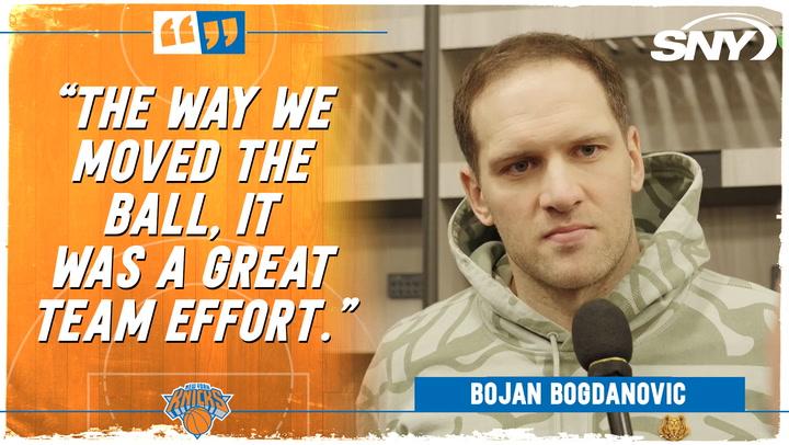 Bojan Bogdanovic comments on 22-point effort in Knicks win over Philadelphia