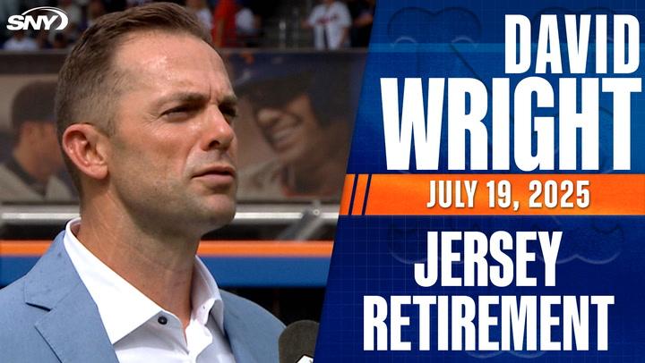 Mets legend David Wright's No.5 is raised to the rafters at Citi Field 