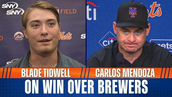 Carlos Mendoza on lineup switch, Blade Tidwell on first big league win