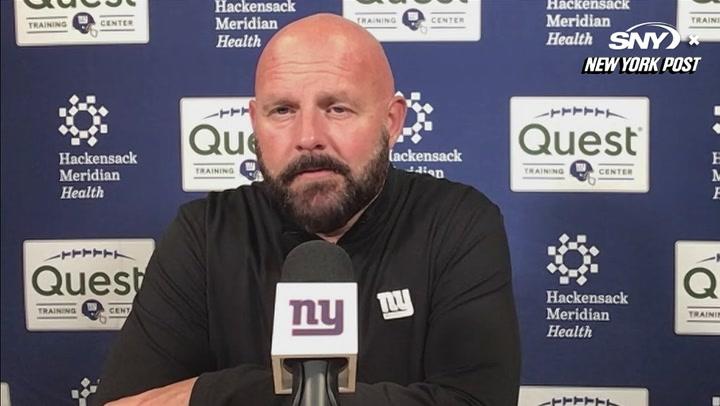 Giants head coach Brian Daboll discusses the Week 4 loss and plans for Week 5 during a press conference.