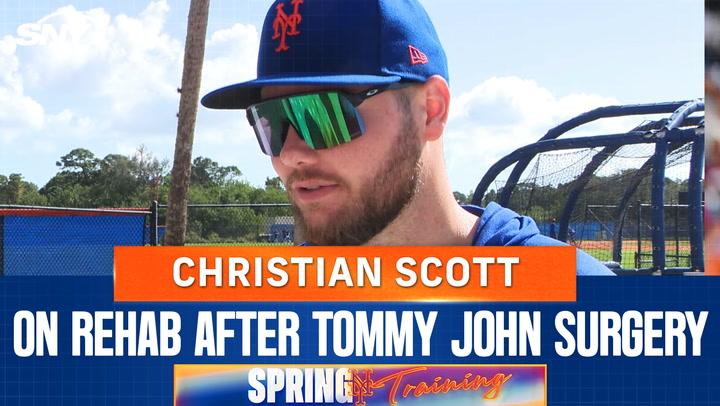 Christian Scott discusses Tommy John rehab, aiming for 2026 return after major league debut.