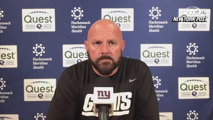 Giants coach Brian Daboll reviews the team's Week 5 win vs. Commanders in a press conference.