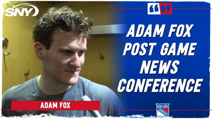 Adam Fox on Rangers comeback, wild third period, scoring game-winner in OT vs Flyers