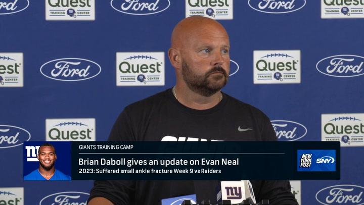 Giants’ Brian Daboll on OT Evan Neal’s recovery journey.