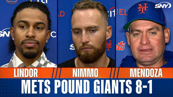 Carlos Mendoza, Francisco Lindor and Brandon Nimmo talk Mets 8-1 thrashing of Giants
