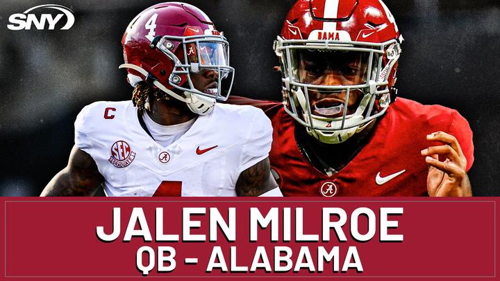 Jalen Milroe in Alabama highlights; QB poised for 2025 NFL Draft. Watch his 2024 plays now.