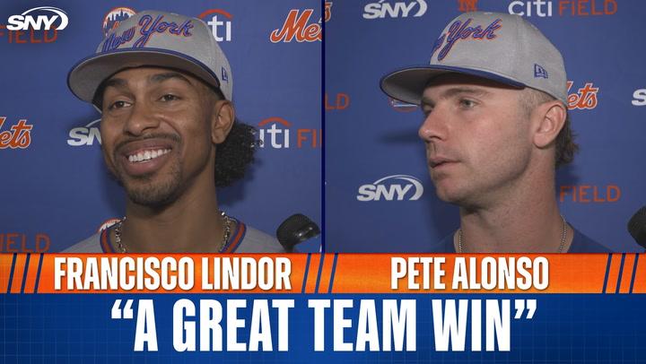 Francisco Lindor and Pete Alonso on Mets' 'team win' in Subway Series matchup against Yankees