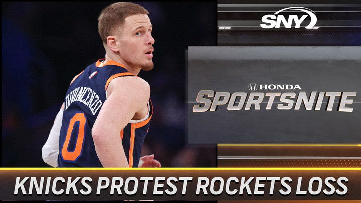 Ian Begley on Knicks protest of Rockets loss and Donte DiVincenzo's injury | SportsNite