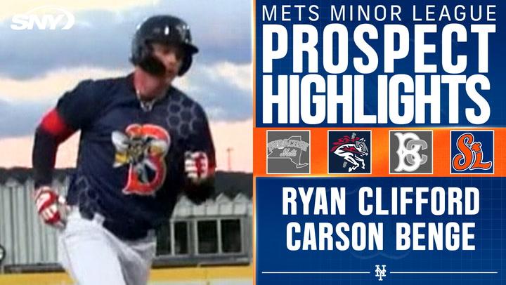 "Mets prospects Ryan Clifford and Carson Benge shine. Clifford hits 16th homer; Benge gets 3 hits."