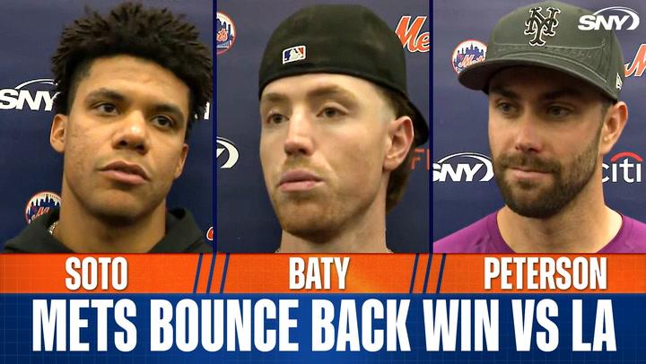 David Peterson, Juan Soto and Brett Baty talk 'great team win' in Mets victory over Dodgers