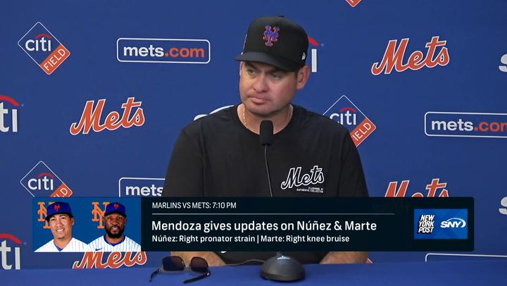 Carlos Mendoza addresses the Mets pitching issues and provides updates on Dedniel Nunez and Starling Marte.