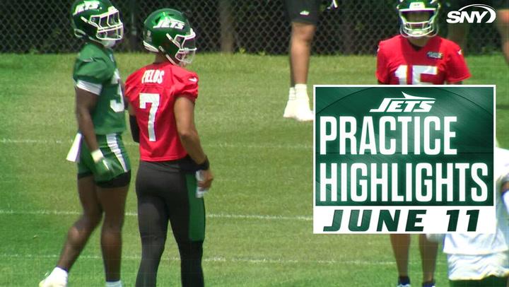 Football players at practice.