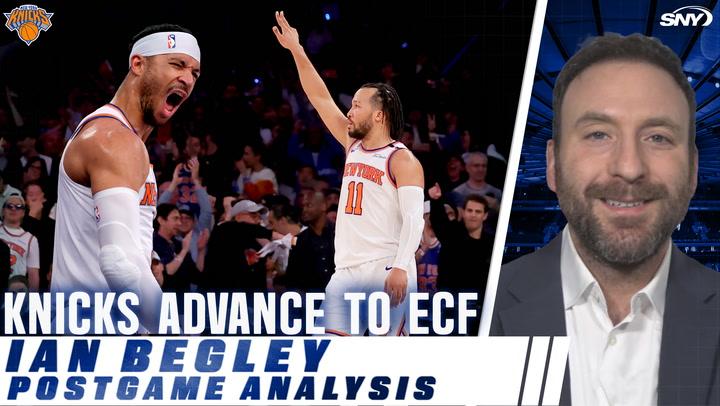 Knicks celebrate ECF berth; Ian Begley shares insights from MSG post-win over Celtics.