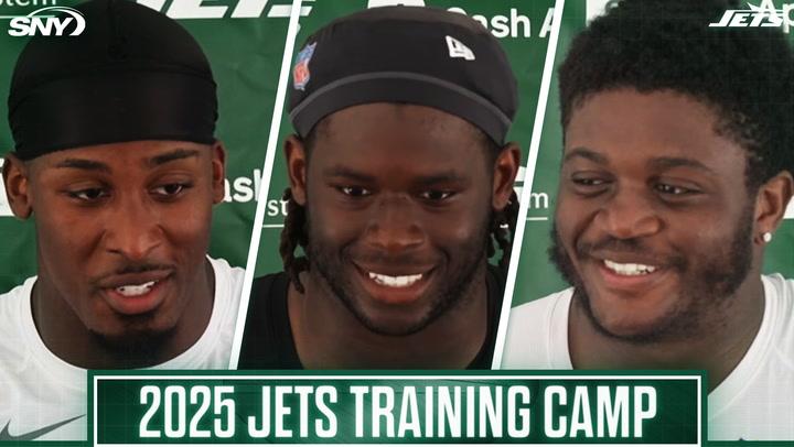  Breece Hall, Olu Fashanu and Armand Membou  talk Jets training camp impressions