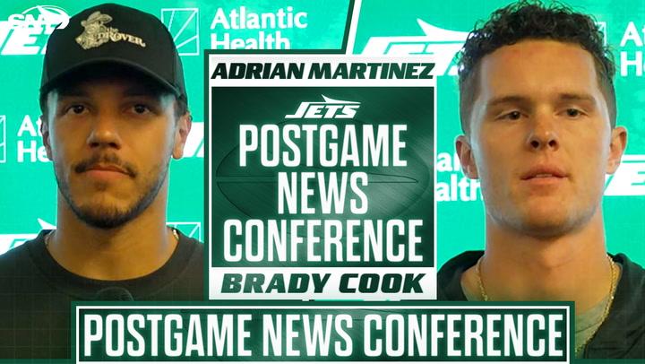 Adrian Martinez and Brady Cook talk competition for third QB spot on Jets roster