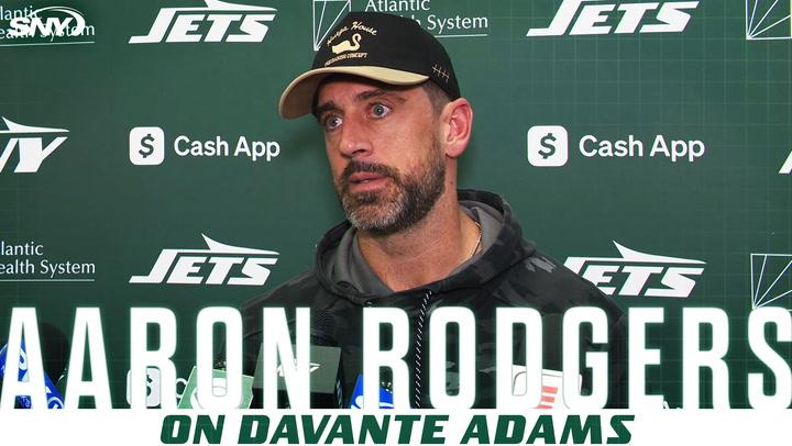 Aaron Rodgers discusses Jets' trade for Davante Adams, highlighting offensive impact.