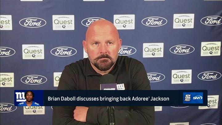 Giants head coach Brian Daboll and Adoree' Jackson react to the cornerback's return to the team.