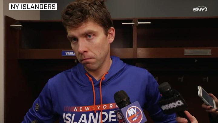 Semyon Varlamov talks goalmouth collision, team looking to bounce back after 3-0 loss to Detroit | Islanders Post Game