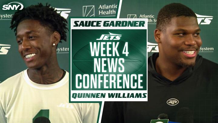 Jets CB Sauce Gardner and DT Quinnen Williams preview Week 4 matchup vs Broncos QB Bo Nix.