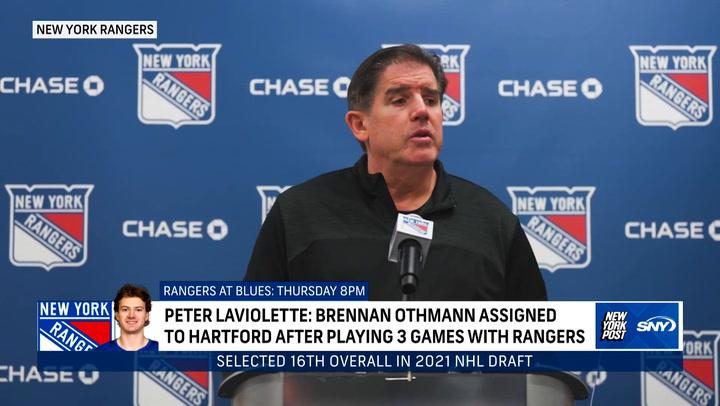 Peter Laviolette shares Rangers updates and previews matchup vs Blues