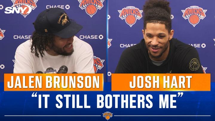 Two Knicks, Jalen Brunson and Josh Hart, discuss changes before the Pacers playoff rematch.