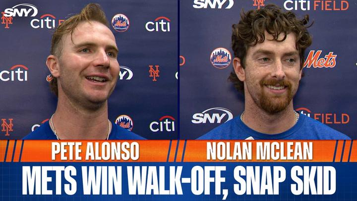 Pete Alonso, Nolan Mclean on Pete's walk-off home run to snap Mets' eight-game losing streak