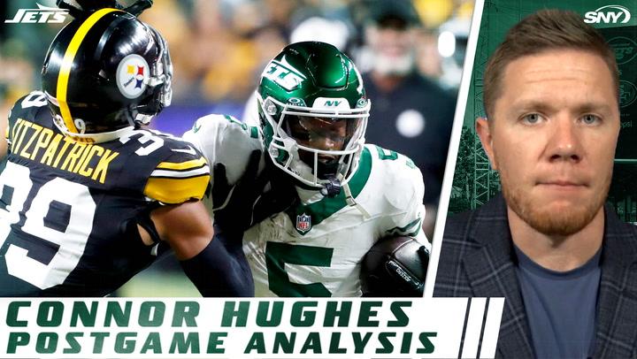 Connor Hughes analyzes Jets' 37-15 loss to Steelers; Aaron Rodgers criticizes team's energy.