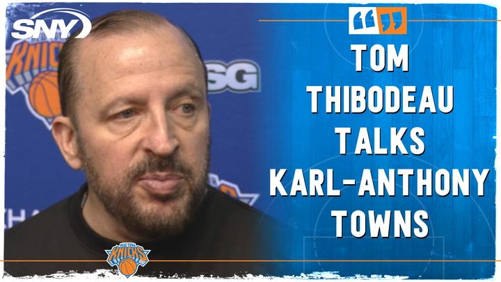 Tom Thibodeau discusses Karl-Anthony Towns trade, bids farewell to Randle and DiVincenzo.