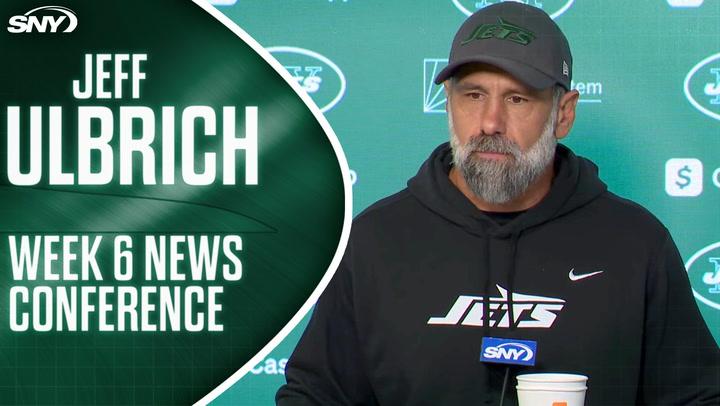 Jeff Ulbrich discusses Jets' coaching debut challenges and offense focus ahead of Bills game.